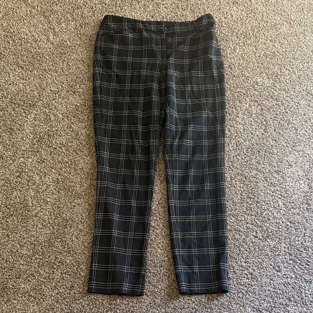 White House Black Market Checkered Trousers